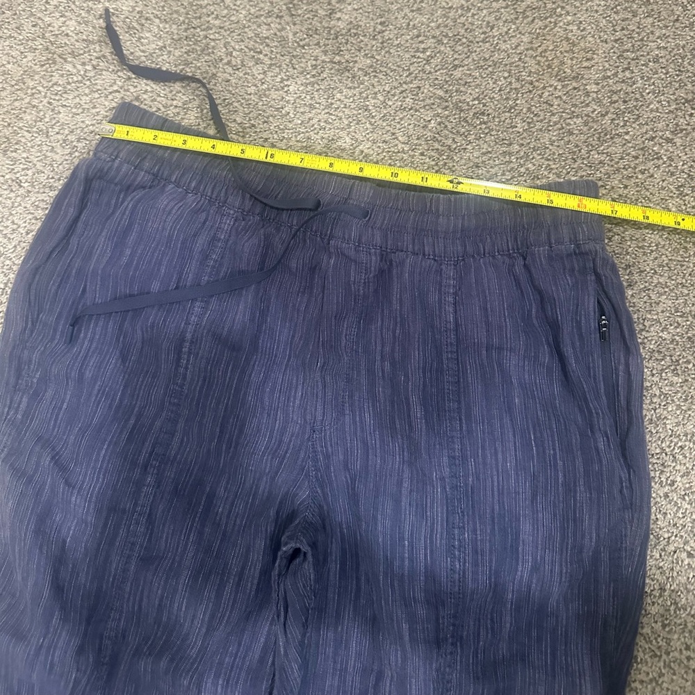 Athleta Women’s Blue Retreat Drawstring Linen Pants Size Large - Picture 3 of 9